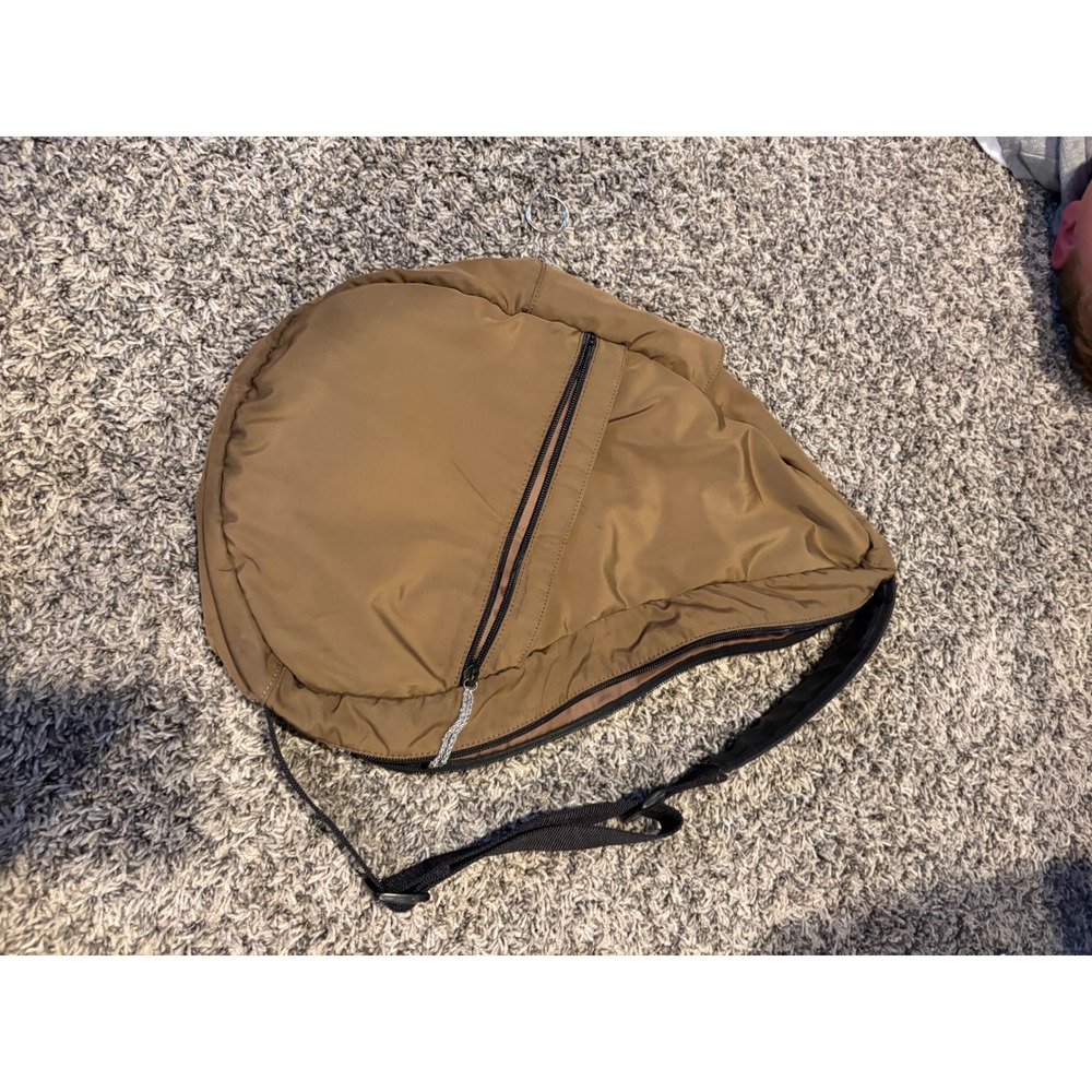 LL Bean AmeriBag Healthy Back Bag Brown Nylon Sling Backpack 0GA32